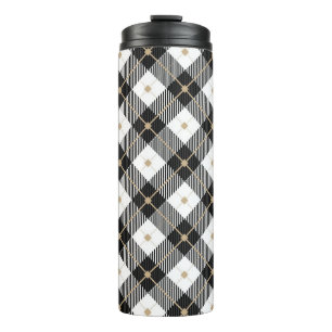 Bouteilles Isothermes Motif plaid Black Blanc tendance