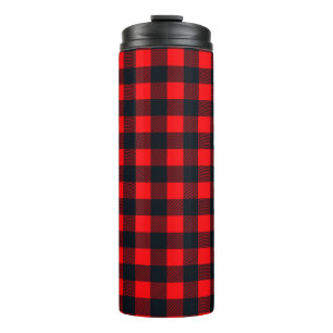 Bouteilles Isothermes Motif Plaid de Buffalo Red et Black Shepherd