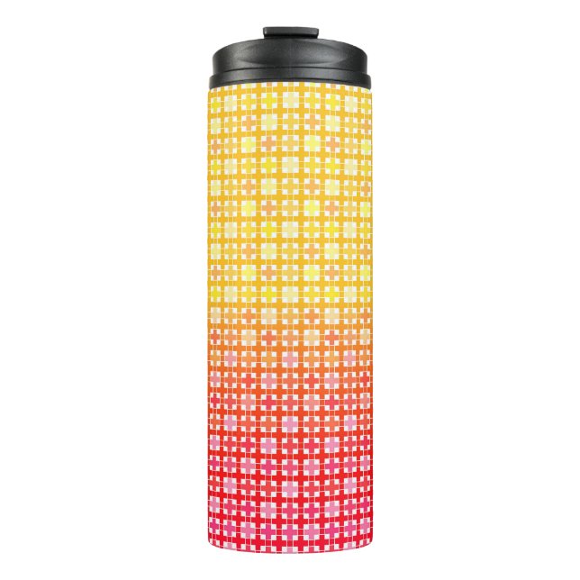 Bouteilles Isothermes Motif plaid dégradé jaune rouge (Devant)