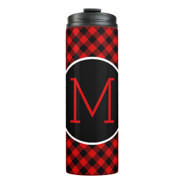 Bouteilles Isothermes Motif Plaid personnalisé Red Black Buffalo Check (Devant)