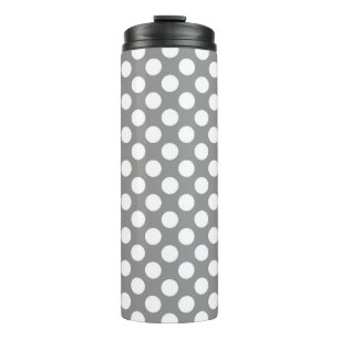 Bouteilles Isothermes Motif pois blanc et gris