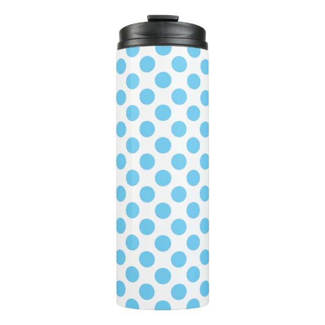 Bouteilles Isothermes Motif pois bleu et blanc (Devant)