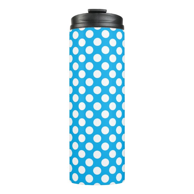 Bouteilles Isothermes Motif pois bleu et blanc (Devant)