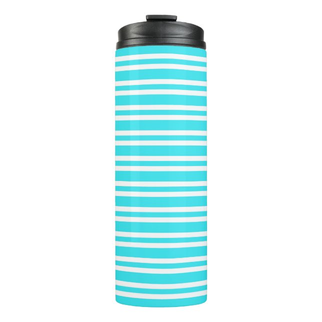 Bouteilles Isothermes Motif Rayures Bleu Blanc (Devant)