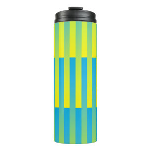 Bouteilles Isothermes Motif Rayures Bleu Jaune
