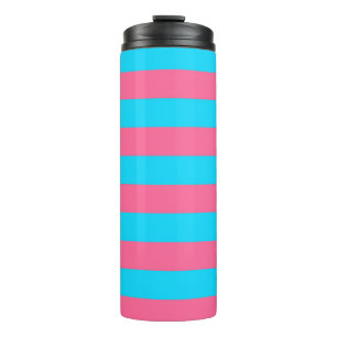 Bouteilles Isothermes Motif Rayures Bleu Rose 
