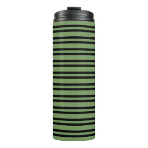 Bouteilles Isothermes Motif Rayures Vert Noir