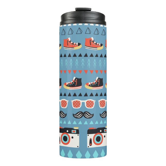 Bouteilles Isothermes Motif rétro hipster transparent (Devant)