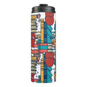 Bouteilles Isothermes Motif Rétro Professeur Pommes Livres Crayons