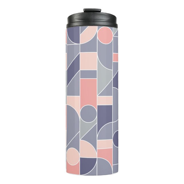 Bouteilles Isothermes Motif rétro Rose gris sans joint (Devant)
