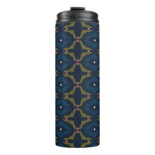 Bouteilles Isothermes Motif Rétro Vintage Bleu Profond