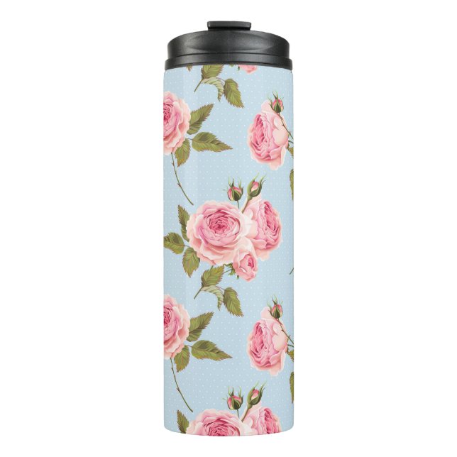 Bouteilles Isothermes Motif rose et Pois (Devant)