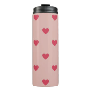 Bouteilles Isothermes Motif rose Retro Coeur Y2K avec Arrière - plan ros