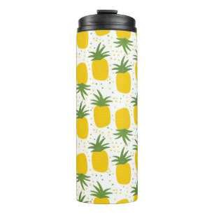 Bouteilles Isothermes Motif sans couture avec ananas. Ananas jaune