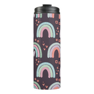 Bouteilles Isothermes motif sans couture avec arc-en-ciel et clip goutt