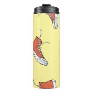 Bouteilles Isothermes Motif sans couture avec baskets rouges vintages, m