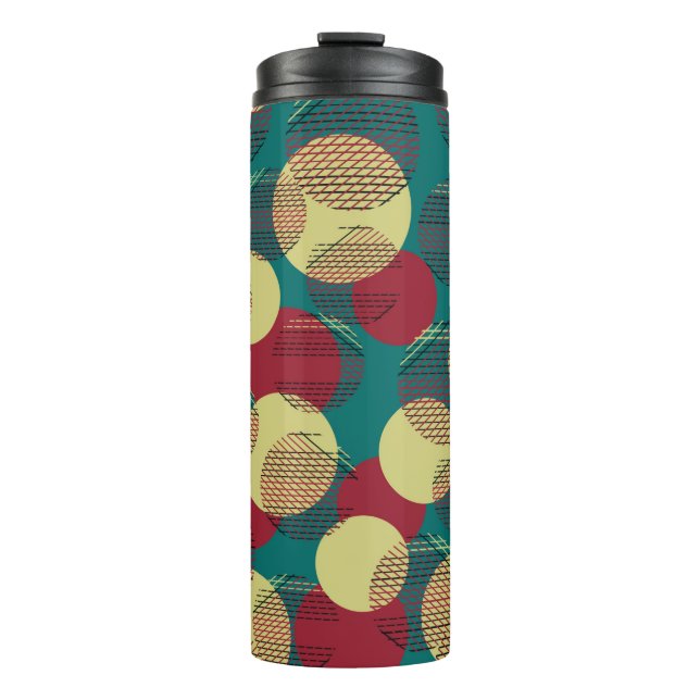 Bouteilles Isothermes Motif sans couture avec cercles et lignes.  (Devant)