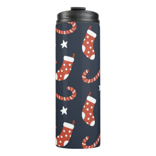 Bouteilles Isothermes Motif sans couture avec chaussettes de noël, sucre