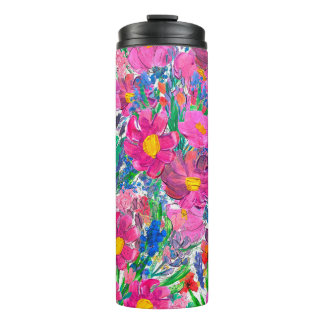 Bouteilles Isothermes Motif sans couture avec de Belles fleurs. Aquarell