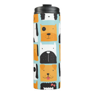 Bouteilles Isothermes Motif sans couture avec des chiens mignons.