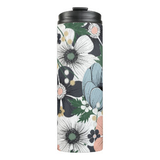 Bouteilles Isothermes Motif sans couture avec des fleurs délicates dessi