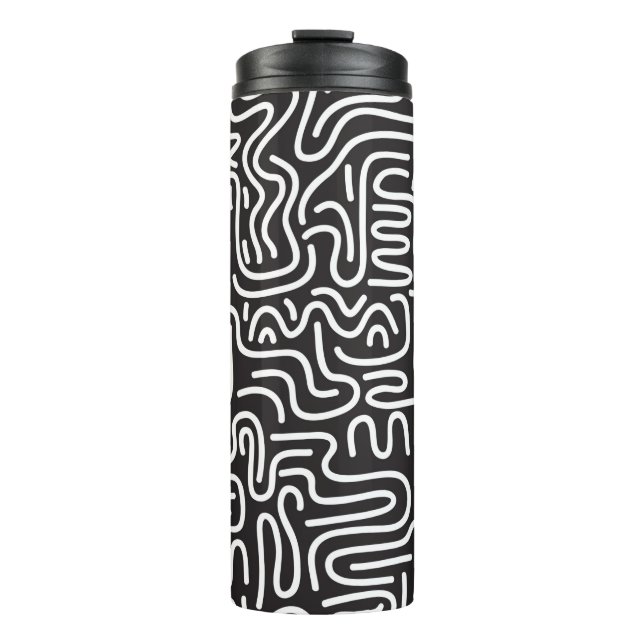 Bouteilles Isothermes Motif sans couture avec des lignes ondulées à dood (Devant)