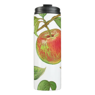 Bouteilles Isothermes Motif sans couture avec des pommes rouges. vinique