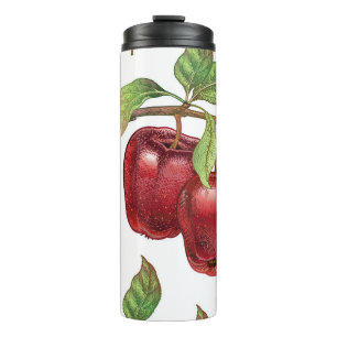Bouteilles Isothermes Motif sans couture avec des pommes rouges. vinique