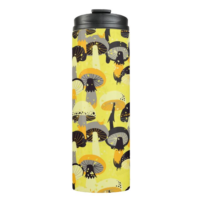 Bouteilles Isothermes Motif sans couture avec différents champignons.  (Devant)