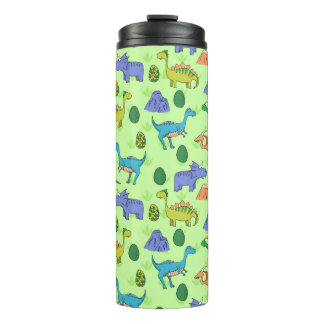 Bouteilles Isothermes Motif sans couture avec différents dinosaures mign