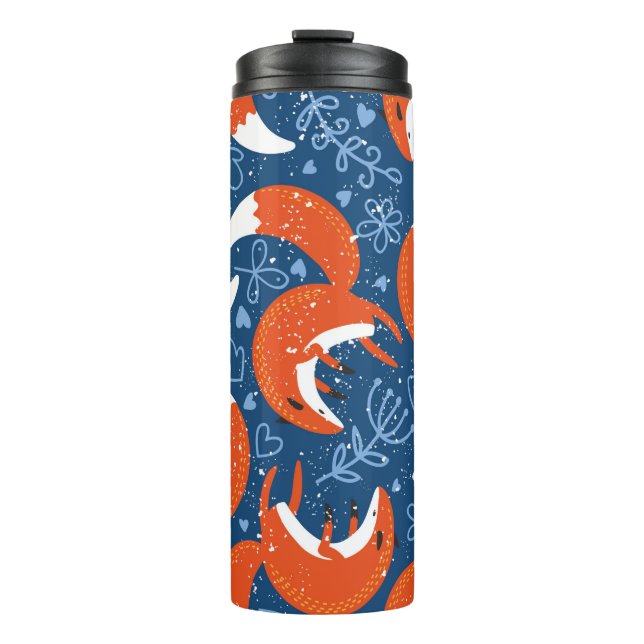 Bouteilles Isothermes Motif sans couture avec différents mignons renards (Devant)