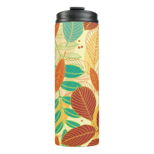Bouteilles Isothermes Motif sans couture avec feuilles d'automne