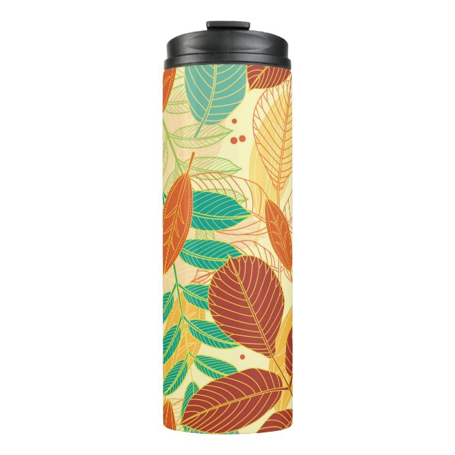Bouteilles Isothermes Motif sans couture avec feuilles d'automne  (Devant)