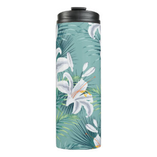 Bouteilles Isothermes Motif sans couture avec feuilles tropicaux et roya