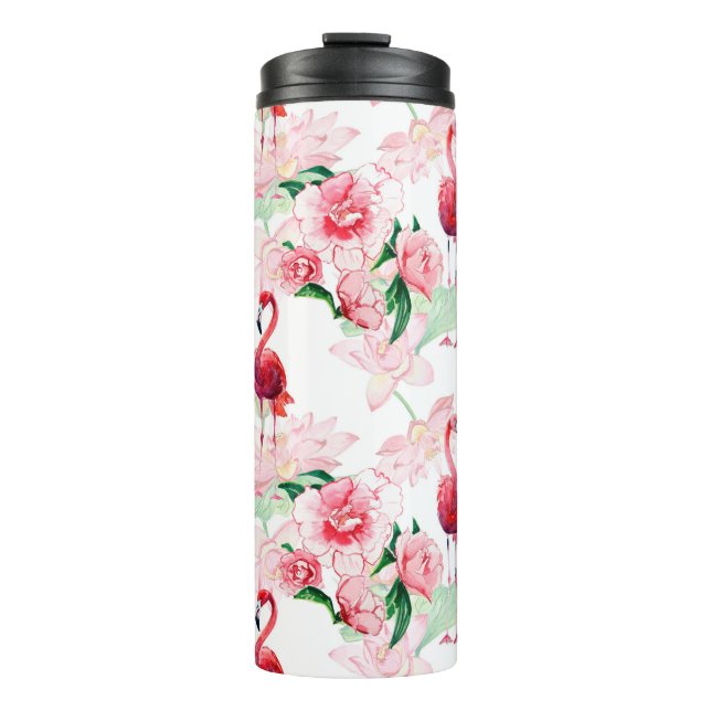Bouteilles Isothermes Motif sans couture avec flamant rose (Devant)