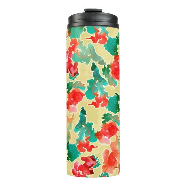 Bouteilles Isothermes Motif sans couture avec fleurs Abstraites dessinée (Devant)