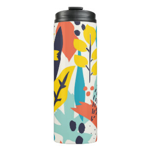 Bouteilles Isothermes Motif sans couture avec fleurs peintes à la main