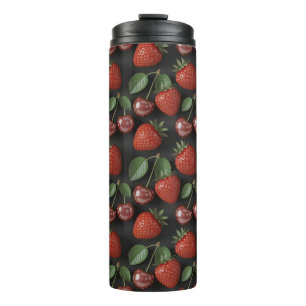 Bouteilles Isothermes Motif sans couture avec fraises et cerises