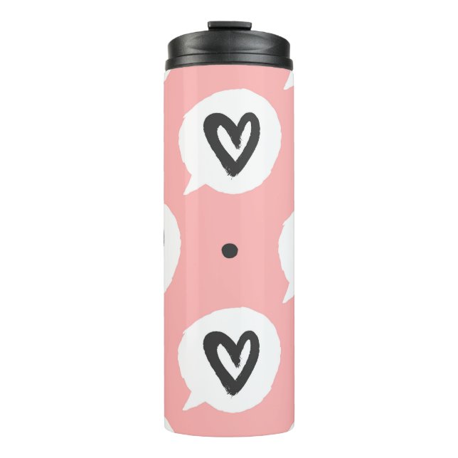 Bouteilles Isothermes Motif sans couture avec les coeurs. (Devant)