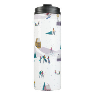 Bouteilles Isothermes Motif sans couture avec les vacances des Alpes d'h