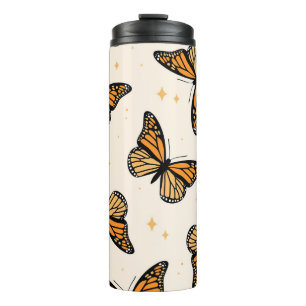 Bouteilles Isothermes Motif sans couture avec papillons monarques. Conte