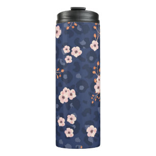 Bouteilles Isothermes Motif sans couture avec peau de léopard et rose pe