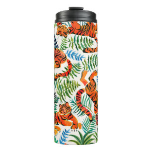 Bouteilles Isothermes Motif sans couture avec peint en tigres aquarelles