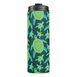 Bouteilles Isothermes Motif sans couture avec tortues vertes. Mer