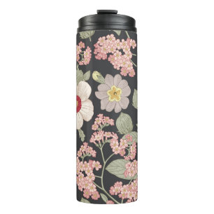 Bouteilles Isothermes Motif sans couture. Beau tissu fleurissant réalité
