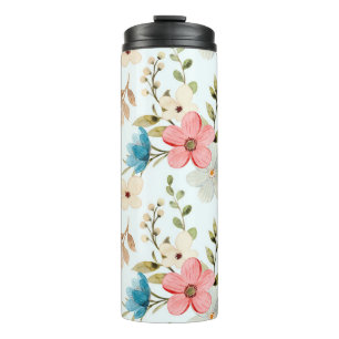 Bouteilles Isothermes Motif sans couture de fleurs sauvages aquarelles c