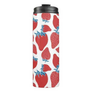 Bouteilles Isothermes Motif sans couture de fraise dessinée à la main. a