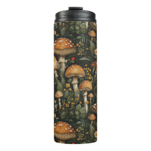 Bouteilles Isothermes Motif sans couture de jardin de champignons vintag