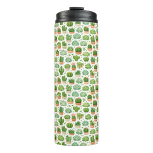 Bouteilles Isothermes Motif sans couture de plante succulente mignonne