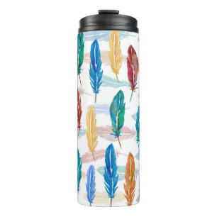 Bouteilles Isothermes Motif sans couture de plumes vives peintes en wat